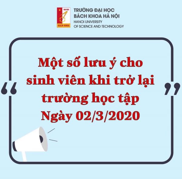Một số lưu ý cho sinh viên khi trở lại trường học tập