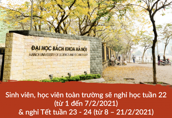 Thông báo về lịch thi và học tập đến hết tuần 22
