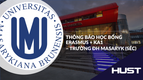Thông báo học bổng Erasmus + KA1 – Trường ĐH Masaryk (Séc)