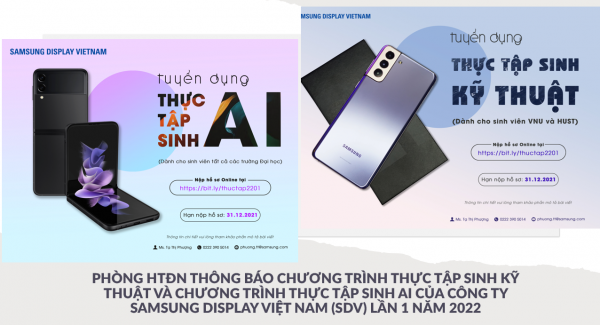 Chương trình Thực tập sinh Samsung Display 2022.01